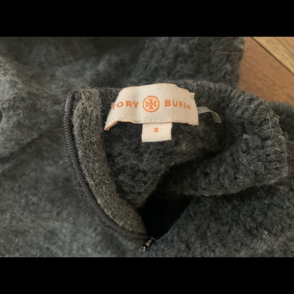 Tory Burch Alpaca, Wool Mock Neck / Cuff Sleeve Boucle Sweater, Size Small - Picture 2 of 3